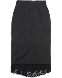 Balenciaga - Stilvolle röcke,grauer nadelstreifen lingerie tailored rock - Lyst