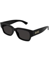 Gucci - Accessoires ,Zwart ,Rechthoekige Cat-Eye Zonnebril Met Chromatisch Effect - Lyst