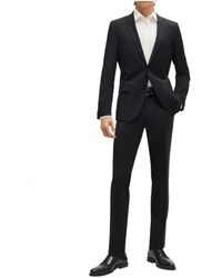 HUGO - Kostuums ,Zwart ,Zwarte Jurk Hesten Extra Slim Fit - Lyst
