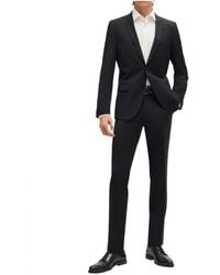 HUGO - Kostuums ,Zwart ,Zwarte Jurk Hesten Extra Slim Fit - Lyst