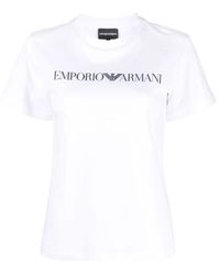 Emporio Armani - Tops ,Wit ,Katoen T-Shirts En Polo's - Lyst