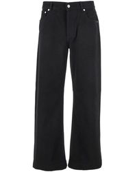 McQueen - Jeans ,Zwart ,Denim Zwarte Denim Jeans Met Logopatch - Lyst