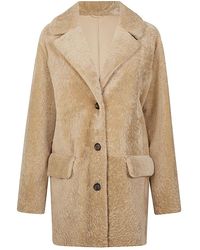 Eleventy - Jassen ,Leer Giacca Over Shearling - Lyst