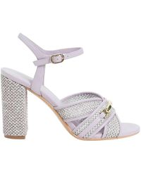 Twinset - Lila Raffia High Heel Sandalen - Lyst