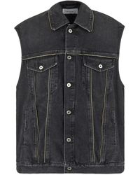 Off-White c/o Virgil Abloh - Dark Denim Sleeveless Oversize Jacket - Lyst