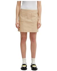 Maison Kitsuné - Rokken ,Bruin ,Katoen Patch Pocket Mini Rok - Lyst