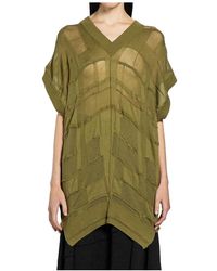Halo - Truien & Vesten ,Groen ,Katoen Geruite Vest - Lyst