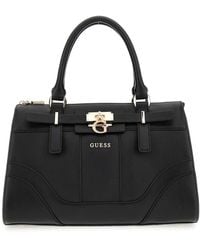 Guess - Schwarze Latona Mini Tote Tasche - Lyst