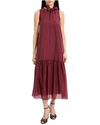 Kaos - Maxi Jurk Met Ruches - Lyst