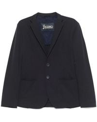 Herno - Jassen ,Blauw ,Midnight Button Jas Met Zakken - Lyst