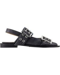 Ganni - Feminine Buckle Vintage Ballerinas - Lyst