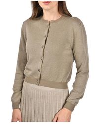 Gran Sasso - Truien & Vesten ,Groen ,Jacquard Koreaanse Cardigan Met Lurex - Lyst