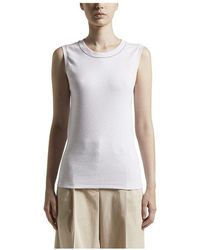 Peserico - Micro Rib Stretch Jersey Top - Lyst