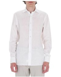 Borriello - Overhemden ,Wit ,Linnen Linen Shirt - Lyst