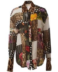 Dolce & Gabbana - Patchwork Long Sleeve Shirt - Lyst