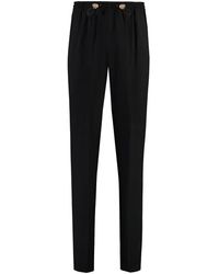 Versace - Broeken ,Zwart ,Viscose Broek Met Koord - Lyst