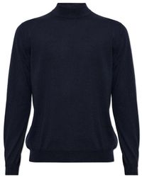 Kiton - Truien & Vesten ,Blauw ,Leer Cashmere Turtleneck Sweater - Lyst