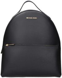 Michael Kors - Schwarzer Leder-Rucksack Mit Frontlogo - Lyst