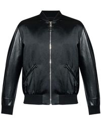 Givenchy - Jassen ,Zwart ,Zwarte Mix Materiaal Jas - Lyst