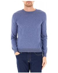 Gran Sasso - Truien & Vesten ,Blauw ,Wol Trui Met Ronde Hals - Lyst