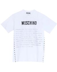 Moschino - Tops ,Wit ,Katoen Witte Katoenen T-Shirt Met Logo Print - Lyst
