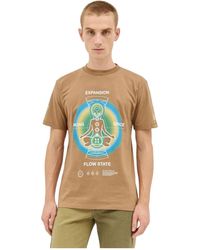 Space Available - Tops ,Bruin ,Katoen Grafische Print Katoenen T-Shirt - Lyst