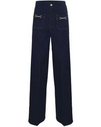 Kocca - Elegante high-waisted jeans mit goldfarbenen horsebit-schnallen - Lyst