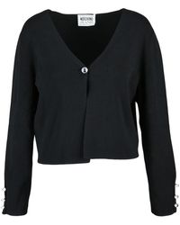 Moschino - Truien & Vesten ,Zwart ,Polyester Kort Jersey Vest - Lyst