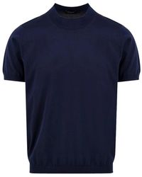 Drumohr - Blaue t-shirt und polo kollektion - Lyst