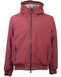 Aquascutum - Jassen ,Rood ,Polyester Rode Gewatteerde Winterjas Voor - Lyst