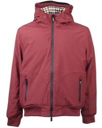 Aquascutum - Jassen ,Rood ,Polyester Rode Gewatteerde Winterjas Voor - Lyst
