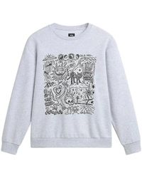 Vans - Hoodies & Sweatvesten ,Grijs ,Doodle Crew Neck Sweatshirt - Lyst