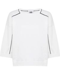 Alpha Studio - Kurzarm Rundhals T-Shirt Mit Schulterpaspelierung - Lyst