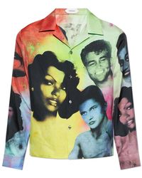 Versace - Overhemden ,Veelkleurig ,Leer Silk Shirt With The Party Print - Lyst