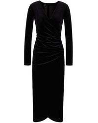 Armani Exchange Velvet Dress - Zwart