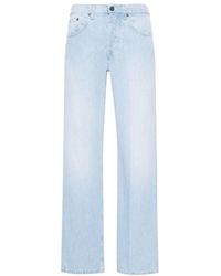 Dondup - Blaue lyocell denim weite bein jeans - Lyst