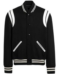Saint Laurent - Chaqueta de bombardero de lana de - Lyst