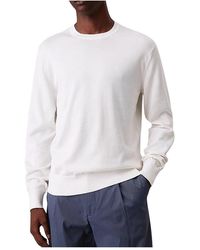 Calvin Klein - Tops ,Wit ,Katoen Supima Katoen Crewneck Trui - Lyst