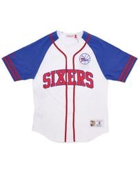 Mitchell & Ness - Fitness ,Veelkleurig ,Katoen Nba Oefendag Jersey Wit - Lyst