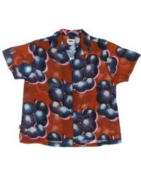 Obey - Overhemden ,Veelkleurig ,Blauwe Bessen Relaxte Shirt All Over Print - Lyst
