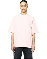 Acne Studios - T-shirt logo rosa pallido - Lyst