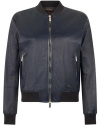 Moorer - Jassen ,Blauw ,Leer Leren Jas - Lyst