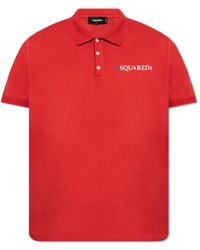 DSquared² - Tops ,Rood ,Katoen Rode Tennis Fit Logo Polo Shirt - Lyst