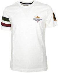 Aeronautica Militare - T-shirt uomo in jersey di cotone bianco ts2230 - Lyst
