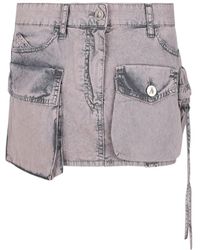 The Attico - Grauer Fay Mini-Rock Mit Taschen - Lyst
