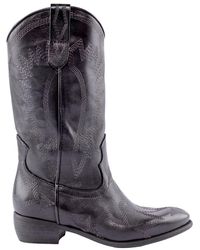 Zoe - Schoenen ,Zwart ,Leer Zwarte Leren Cowboy Laarzen - Lyst