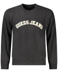Guess - Hoodies & Sweatvesten ,Zwart ,Katoen Lange Mouwen Sweatshirt - Lyst