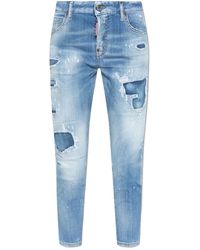 DSquared² - Jeans ,Blauw ,Katoen Italiaanse Jeansbroek Voor Mannen - Lyst