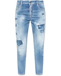 DSquared² - Jeans ,Blauw ,Katoen Italiaanse Jeansbroek Voor Mannen - Lyst