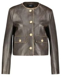 Arma - Vintage lederjacke mit knopfverschluss - Lyst